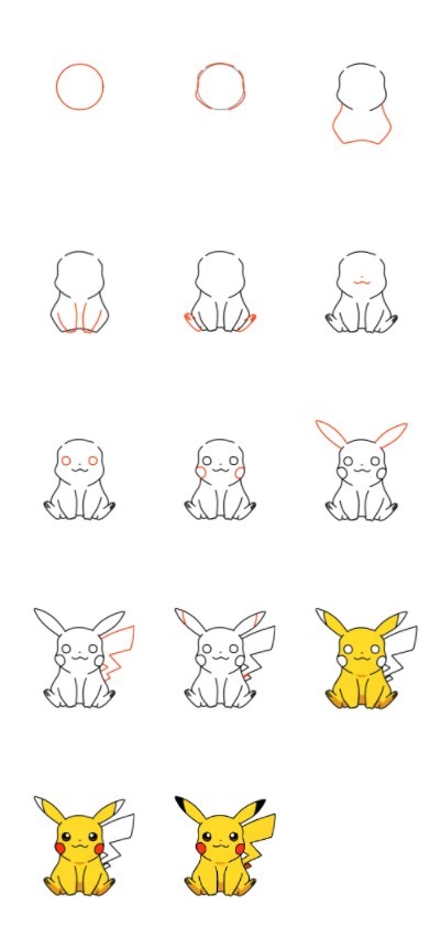 How to Draw Pikachu Easy Drawing Tutorials With Step by Step