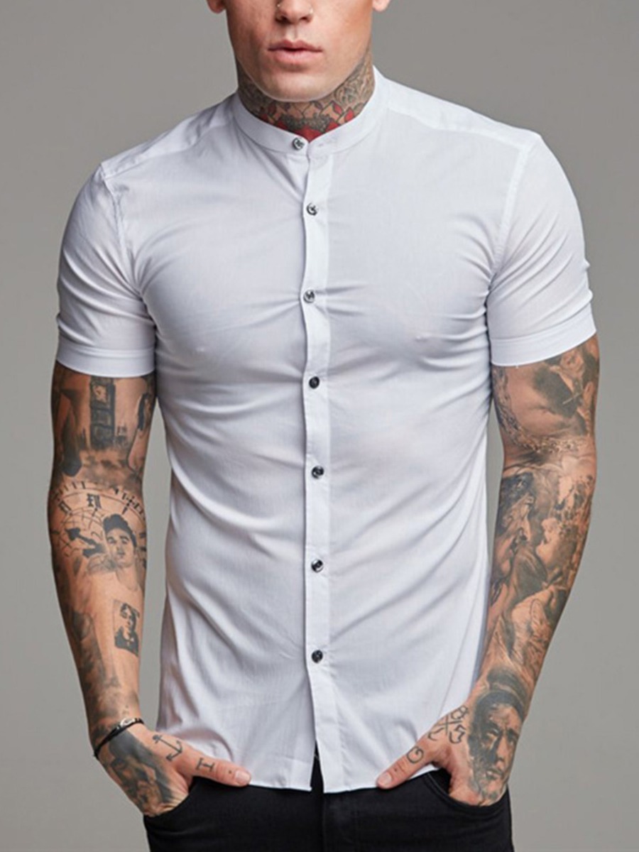 Button Up Front Solid Color Shirt