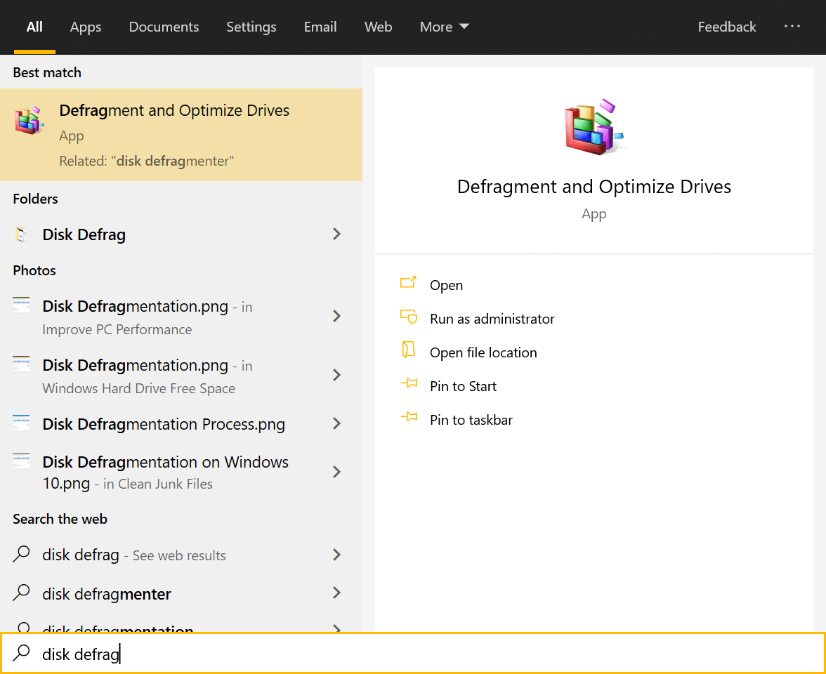 Defragment and Optimize Drives