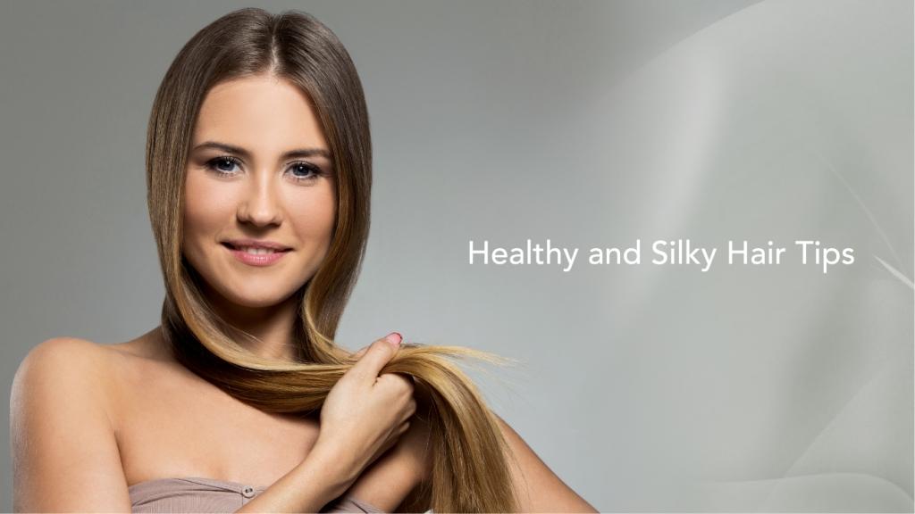 healthy and silky hair tips