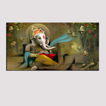 ganesha-canvas-wall-painting