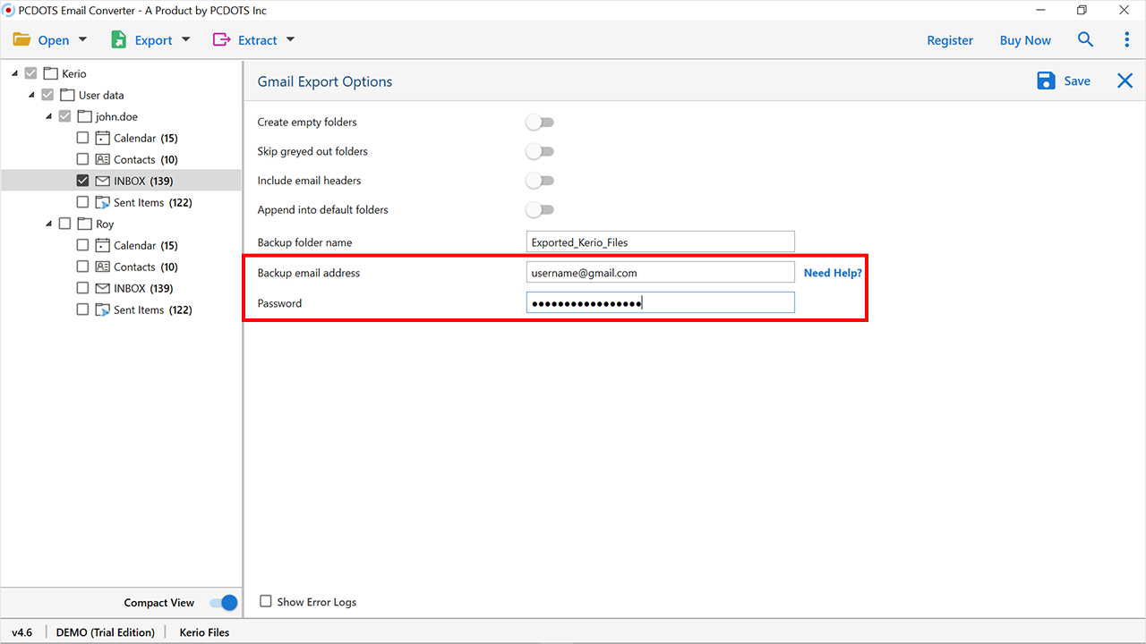 enter gmail login credentials