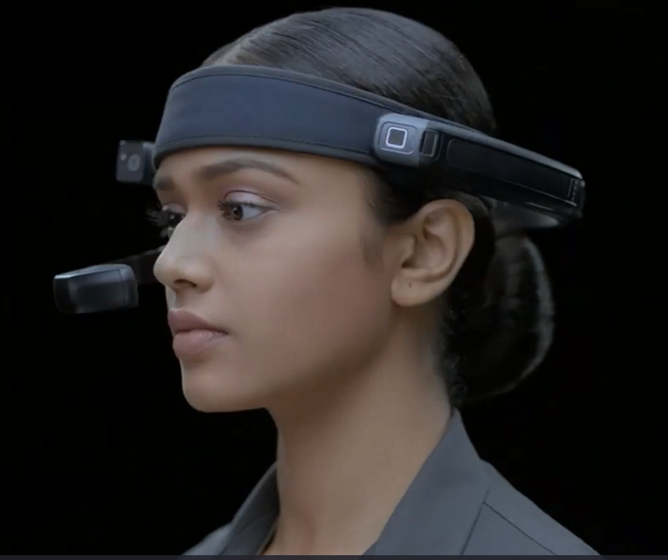 woman wearing ar headband by realwear