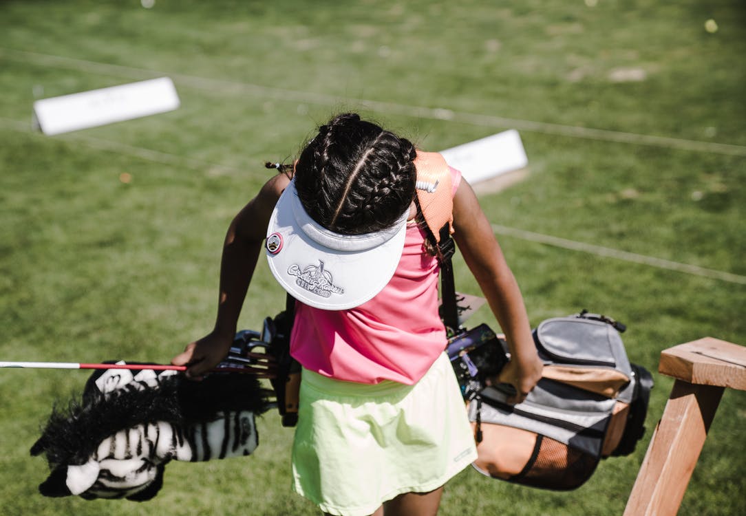 sports girl with sports kit