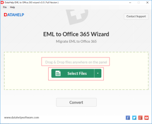 step 2 of importing EML file in office 365